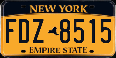 NY license plate FDZ8515