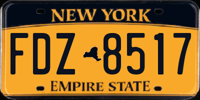 NY license plate FDZ8517