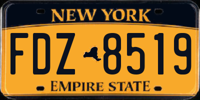 NY license plate FDZ8519