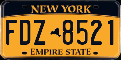 NY license plate FDZ8521