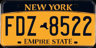 NY license plate FDZ8522
