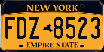 NY license plate FDZ8523