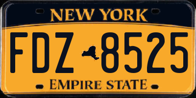 NY license plate FDZ8525