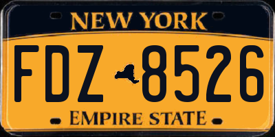 NY license plate FDZ8526