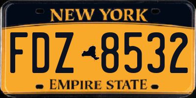 NY license plate FDZ8532
