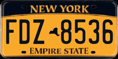 NY license plate FDZ8536