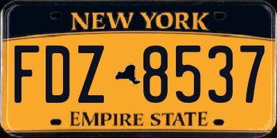 NY license plate FDZ8537