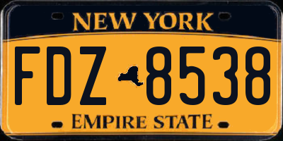 NY license plate FDZ8538