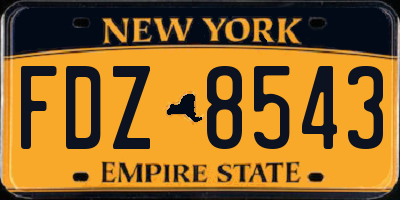 NY license plate FDZ8543