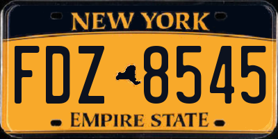 NY license plate FDZ8545