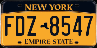 NY license plate FDZ8547