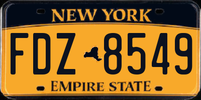 NY license plate FDZ8549