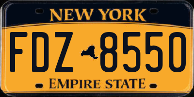 NY license plate FDZ8550