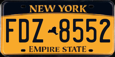 NY license plate FDZ8552