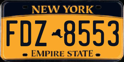 NY license plate FDZ8553