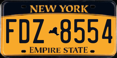 NY license plate FDZ8554