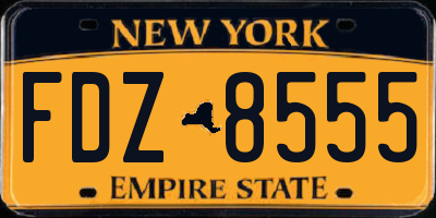 NY license plate FDZ8555