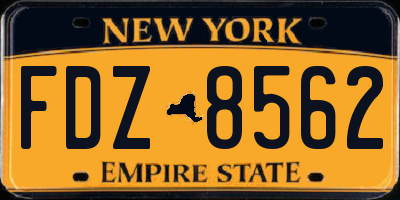 NY license plate FDZ8562