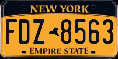 NY license plate FDZ8563