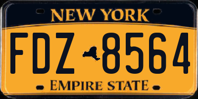 NY license plate FDZ8564
