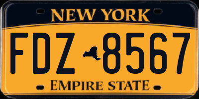 NY license plate FDZ8567