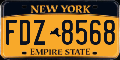 NY license plate FDZ8568