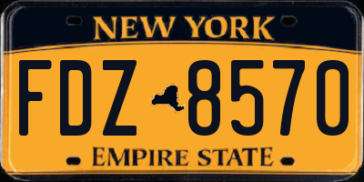 NY license plate FDZ8570