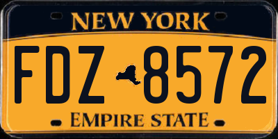 NY license plate FDZ8572