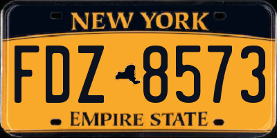 NY license plate FDZ8573