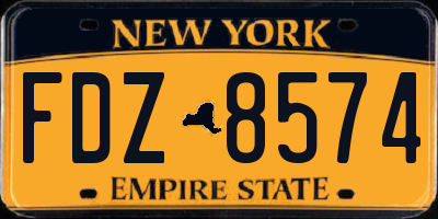 NY license plate FDZ8574