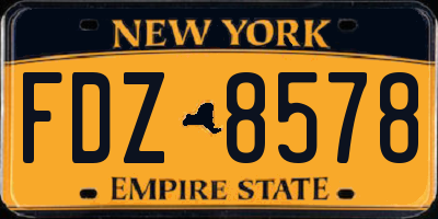 NY license plate FDZ8578