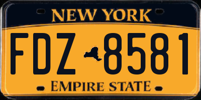 NY license plate FDZ8581