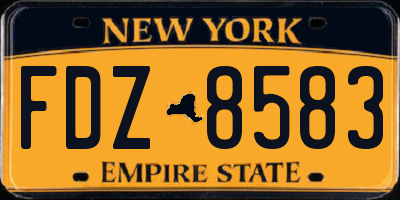 NY license plate FDZ8583