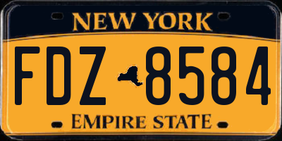 NY license plate FDZ8584