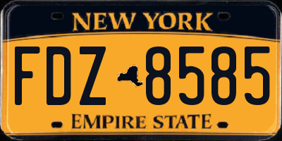 NY license plate FDZ8585