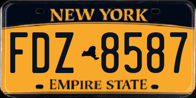 NY license plate FDZ8587