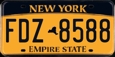 NY license plate FDZ8588
