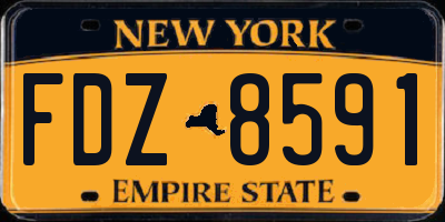 NY license plate FDZ8591