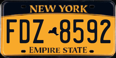 NY license plate FDZ8592