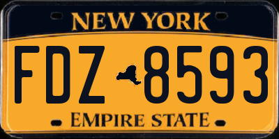 NY license plate FDZ8593