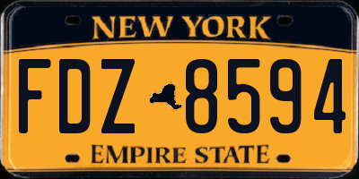 NY license plate FDZ8594