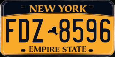 NY license plate FDZ8596