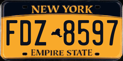 NY license plate FDZ8597