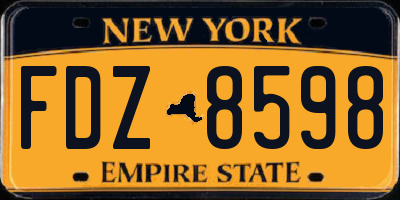 NY license plate FDZ8598