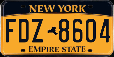 NY license plate FDZ8604