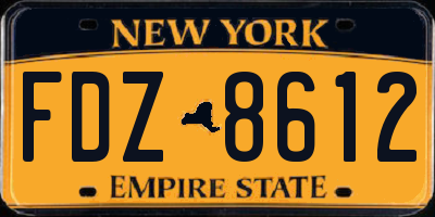NY license plate FDZ8612