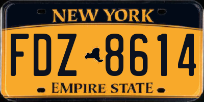 NY license plate FDZ8614
