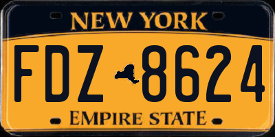 NY license plate FDZ8624
