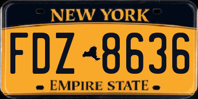 NY license plate FDZ8636