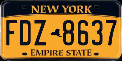 NY license plate FDZ8637